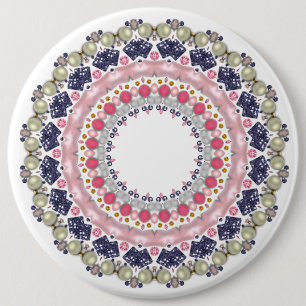 Badge Rond 15,2 Cm Décor perle