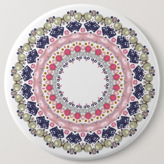 Badge Rond 15,2 Cm Décor perle (Devant)