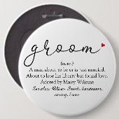 Badge Rond 15,2 Cm Définition de la chambre, Bachelor Party, Mariage (Devant & derrière)