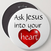 Badge Rond 15,2 Cm Demander à Jésus (Devant & derrière)