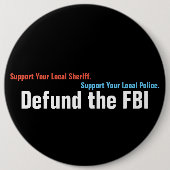 Badge Rond 15,2 Cm Démunérer Le FBI (Devant)