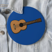 Badge Rond 15,2 Cm Dessin de guitare (En situation)