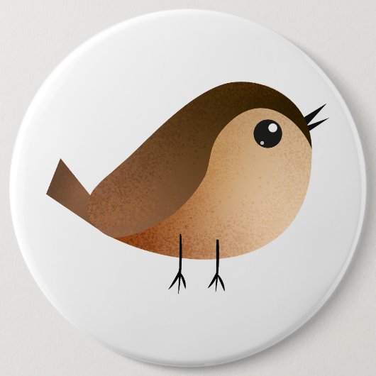 Badge Rond 15,2 Cm Dessin d'Oiseau de Bruant (Devant)
