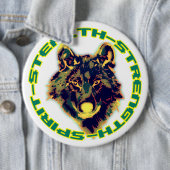 Badge Rond 15,2 Cm dessin floral rétro (En situation)