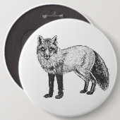 Badge Rond 15,2 Cm Dessin Fox (Devant & derrière)