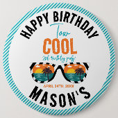 Badge Rond 15,2 Cm Deux Cool Boy 2e fête d'anniversaire (Devant)