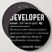 Badge Rond 15,2 Cm Developer Dictionary Definition Funny developers (Devant & derrière)