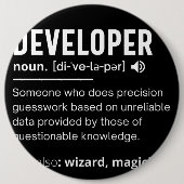 Badge Rond 15,2 Cm Developer Dictionary Definition Funny developers (Devant)
