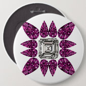 Badge Rond 15,2 Cm Diamant pourpre (Devant & derrière)