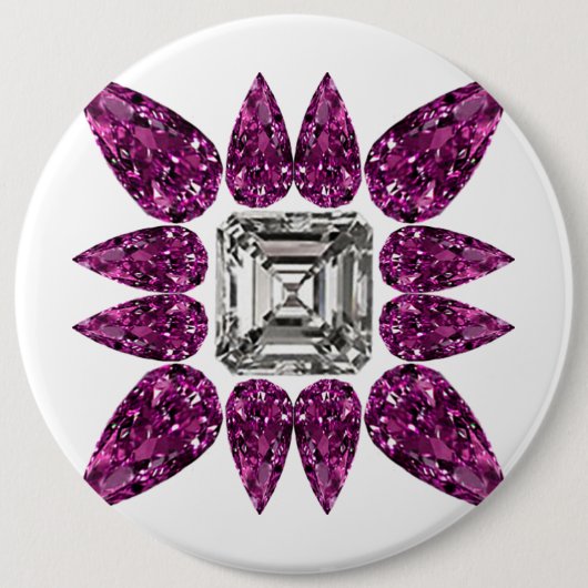 Badge Rond 15,2 Cm Diamant pourpre (Devant)