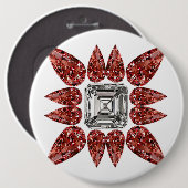 Badge Rond 15,2 Cm Diamant rose (Devant & derrière)