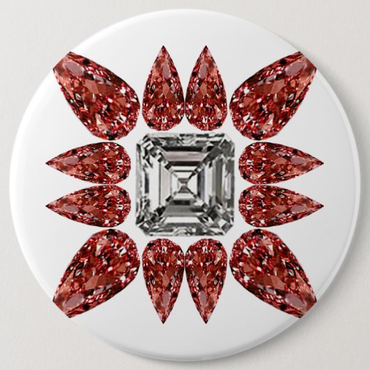 Badge Rond 15,2 Cm Diamant rose (Devant)