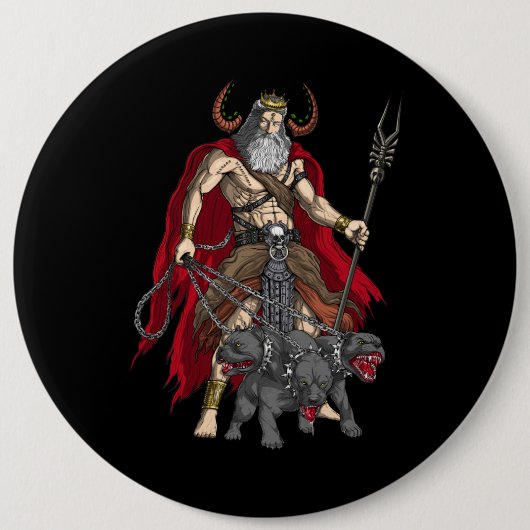Badge Rond 15,2 Cm Dieu grec Hades (Devant)