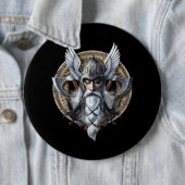 Badge Rond 15,2 Cm Dieu guerrier Norse Odin (En situation)