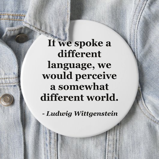 Badge Rond 15,2 Cm Différents langages différents monde Devis (En situation)