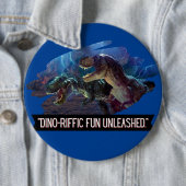 Badge Rond 15,2 Cm dino - formidable fondu (En situation)