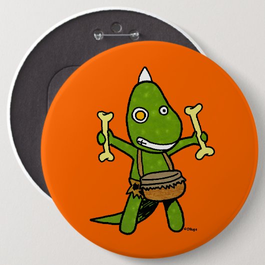 Badge Rond 15,2 Cm Dino fou (Devant & derrière)