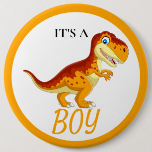 Badge Rond 15,2 Cm Dinosaur T Rex Baby shower garçon