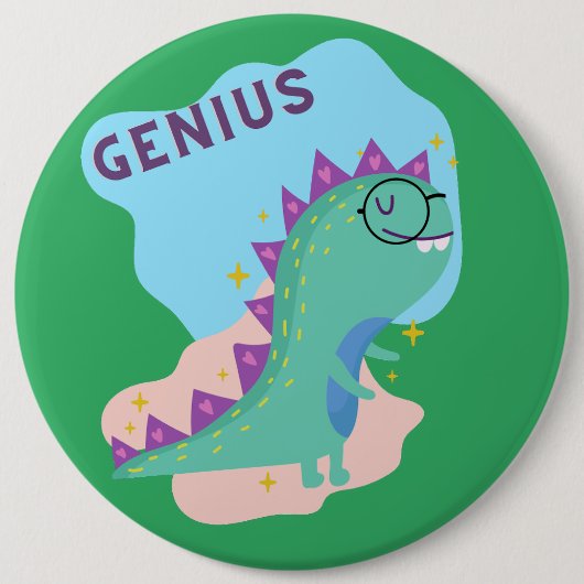 Badge Rond 15,2 Cm dinosaure (Devant)