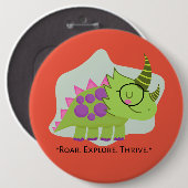 Badge Rond 15,2 Cm dinosaure (Devant & derrière)