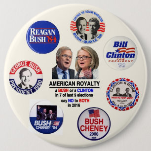Badge Rond 15,2 Cm Dites non à Jeb et à Hillary en 2016