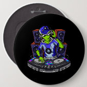Badge Rond 15,2 Cm DJ de musique Alien (Devant & derrière)