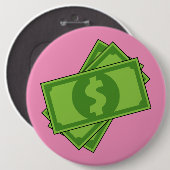 Badge Rond 15,2 Cm Dollar de l'argent du dessin (Devant & derrière)