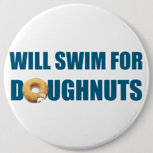Badge Rond 15,2 Cm Don de l'équipe de natation, drôle, beignets de