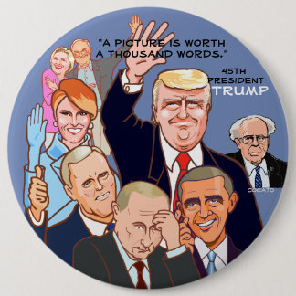 Badge Rond 15,2 Cm Donald Trump-45th President of the USA.