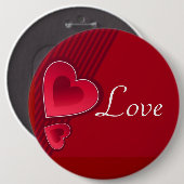 Badge Rond 15,2 Cm Double Coeur amour (Devant & derrière)