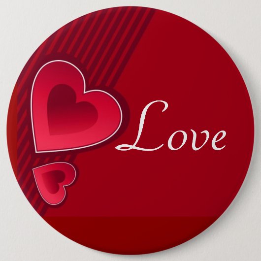 Badge Rond 15,2 Cm Double Coeur amour (Devant)