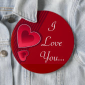 Badge Rond 15,2 Cm Double Coeur Je T'Aime (En situation)