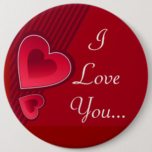 Badge Rond 15,2 Cm Double Hearts I Love You