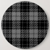 Badge Rond 15,2 Cm Douglas tartan noir gris plaid (Devant)