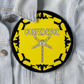 Badge Rond 15,2 Cm Dragonfly Jaune Plexus Solaire Chakra (En situation)