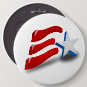 BADGE ROND 15,2 CM DRAPEAU AMÉRICAIN (Devant & derrière)