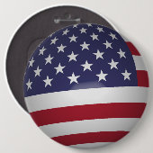 BADGE ROND 15,2 CM DRAPEAU AMÉRICAIN (Devant & derrière)
