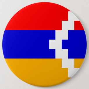 Badge Rond 15,2 Cm Drapeau d'Artsakh (Haut-Karabagh)