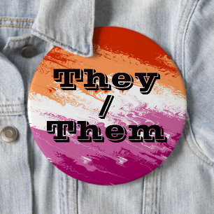 Badge Rond 15,2 Cm Drapeau de fierté lesbienne personnalisable avec d
