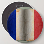 Badge Rond 15,2 Cm Drapeau de France (Devant & derrière)