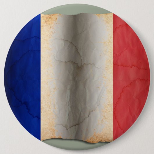 Badge Rond 15,2 Cm Drapeau de France (Devant)
