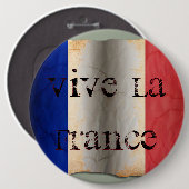 Badge Rond 15,2 Cm Drapeau de France (Devant & derrière)