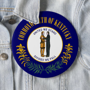 Badge Rond 15,2 Cm Drapeau de l'État du Commonwealth du Kentucky Blue