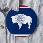 Badge Rond 15,2 Cm Drapeau d'État du Wyoming (En situation)