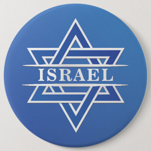 Badge Rond 15,2 Cm Drapeau Israël Star De David