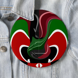 Badge Rond 15,2 Cm Drapeau kenyan tourbillonnant : un motif d'art mod