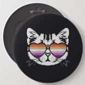 Badge Rond 15,2 Cm Drapeau lesbien de chat cool (Devant & derrière)