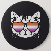 Badge Rond 15,2 Cm Drapeau lesbien de chat cool (Devant)