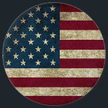 Badge Rond 15,2 Cm Drapeau patriotique américain<br><div class="desc">Drapeau patriotique américain</div>