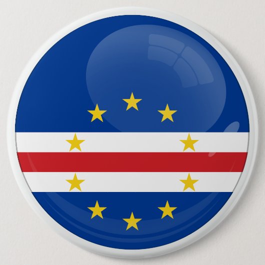 Badge Rond 15,2 Cm Drapeau rond en forme d'icône du Cap-Vert (Devant)